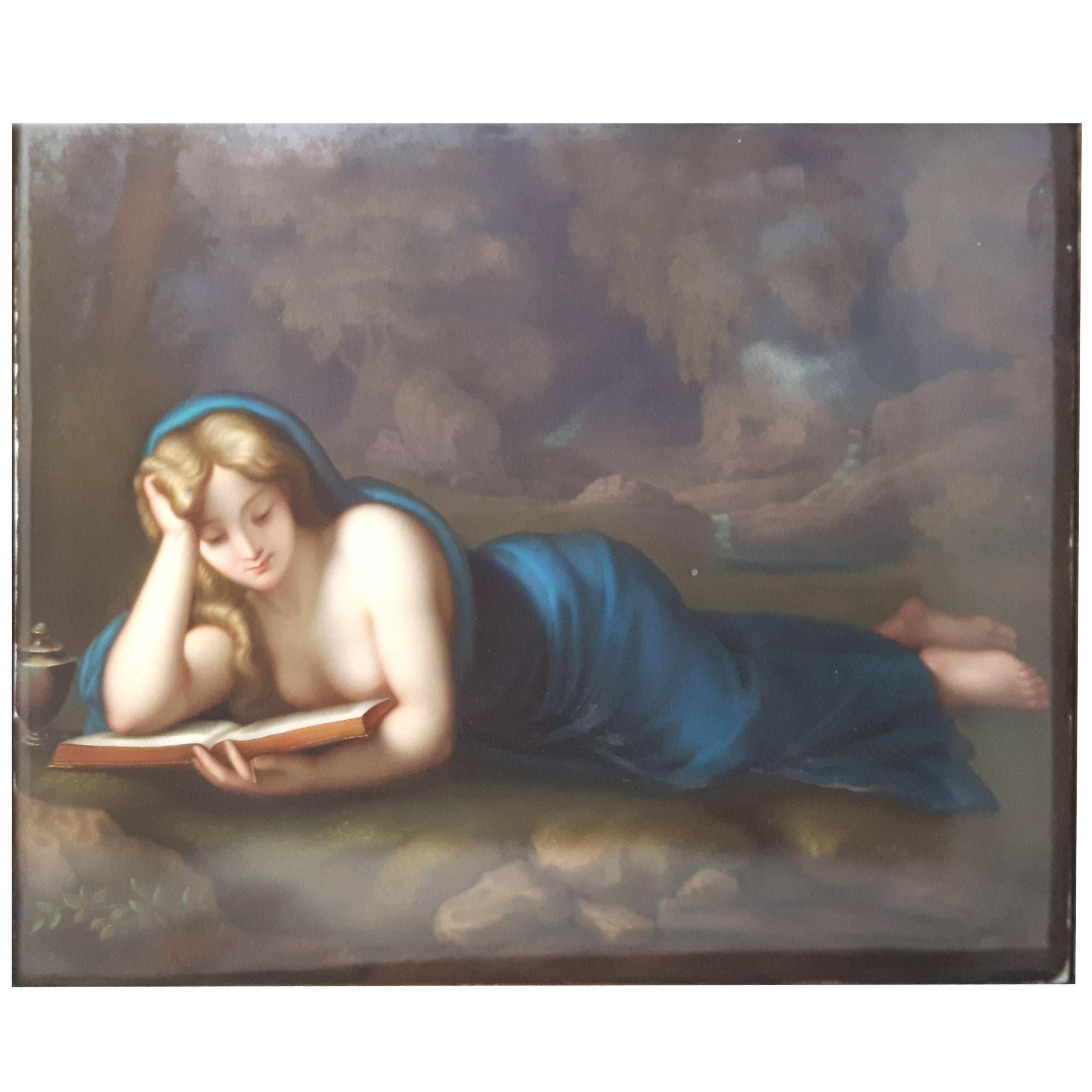 Large 19th Century Porcelain Plaque For Sale