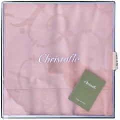 Vintage Pink Christofle Cotton Table Cloth Model "Lettres"