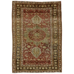 Distressed Vintage Turkish Oushak Rug with Artisan Style, Entry or Foyer Rug