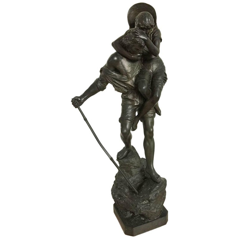 Large Bronze Statue of the Italian Sculpture Artist Ettore Ximines