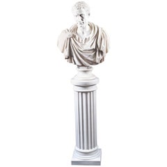 Stunning Marble Bust of Lucius Junius Brutus on Pedestal