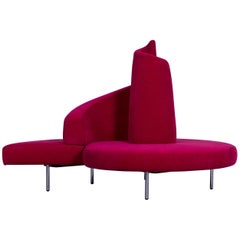 Edra Tatlin Designer Sofa Red Fabric Cloth Four-Seat