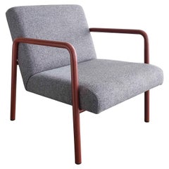 Berm Lounge Chair, Powder Coated Steel, Felt, Boucle, or COM COL Upholstery 