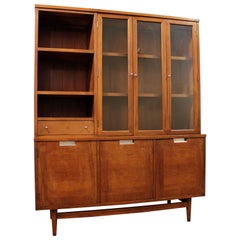 Mid-Century Modern American of Martinsville Walnut China Cabinet