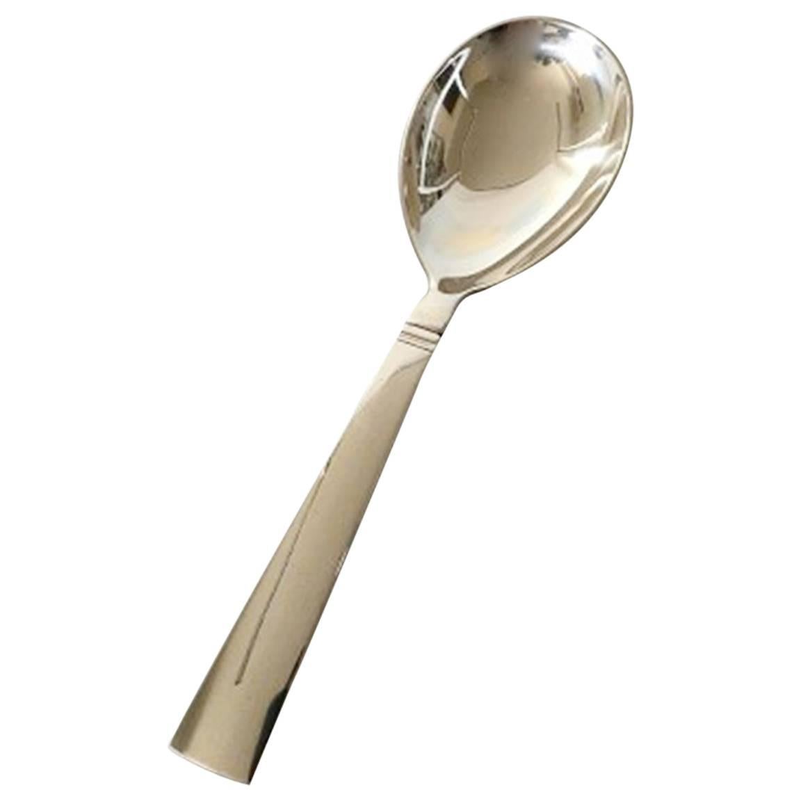 Georg Jensen Acadia Sterling Silver Serving Spoon, Small #115 For Sale