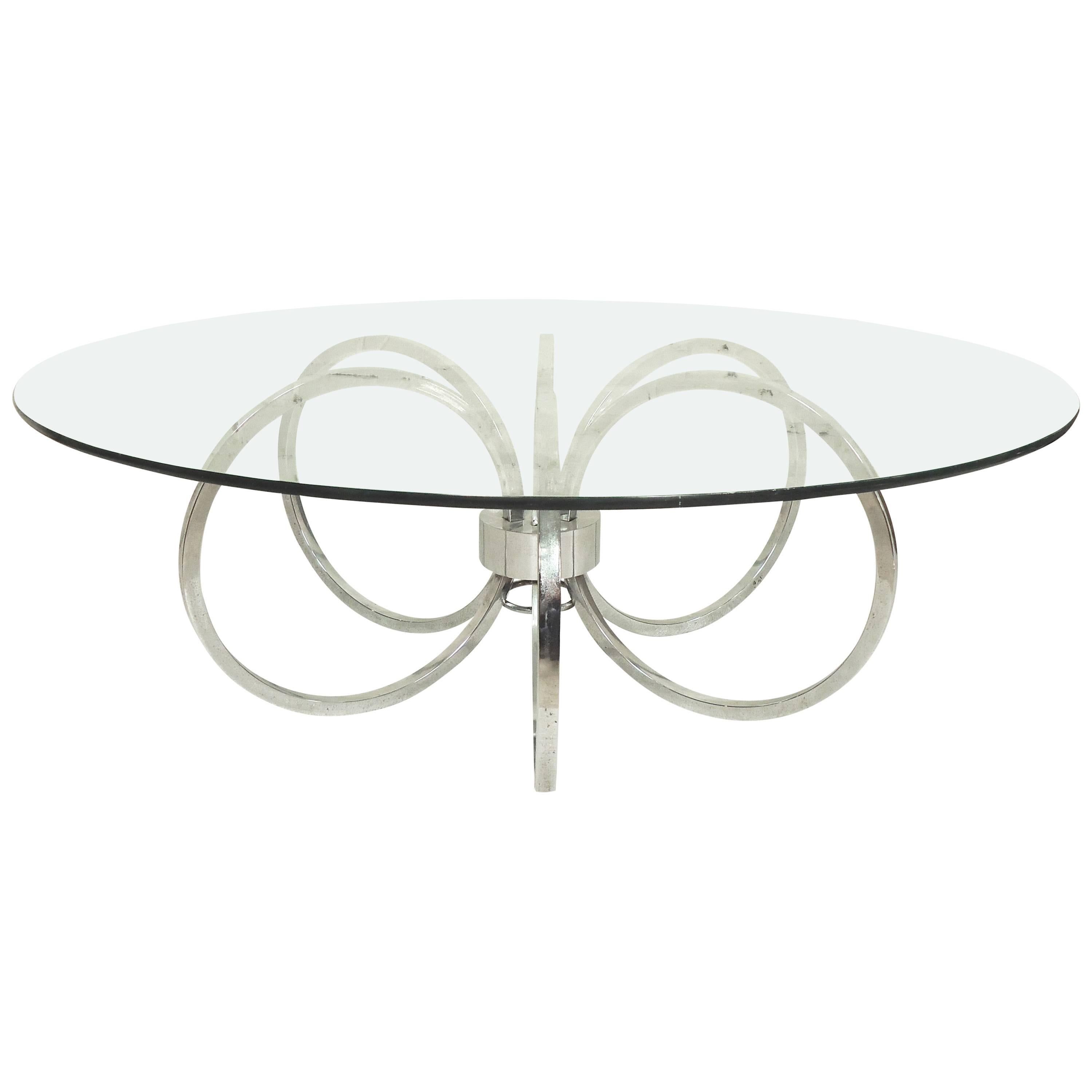 Midcentury Chrome Coffee Table For Sale