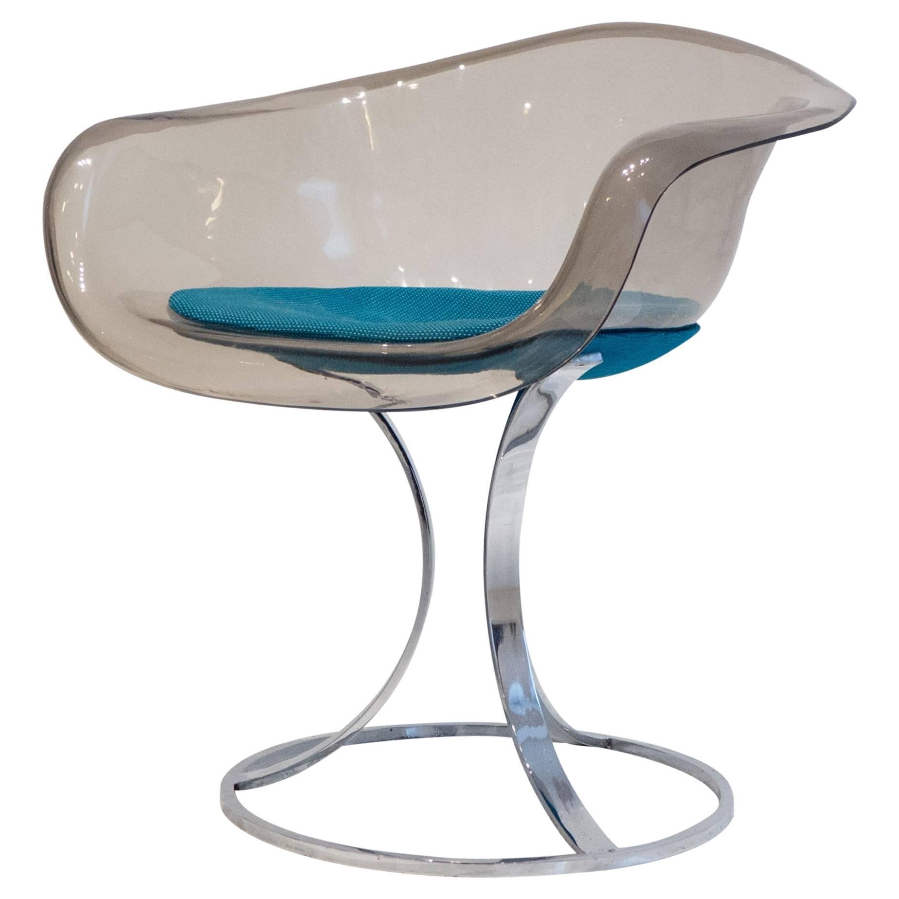 Peter Hoyte Acrylic and Chrome Chair