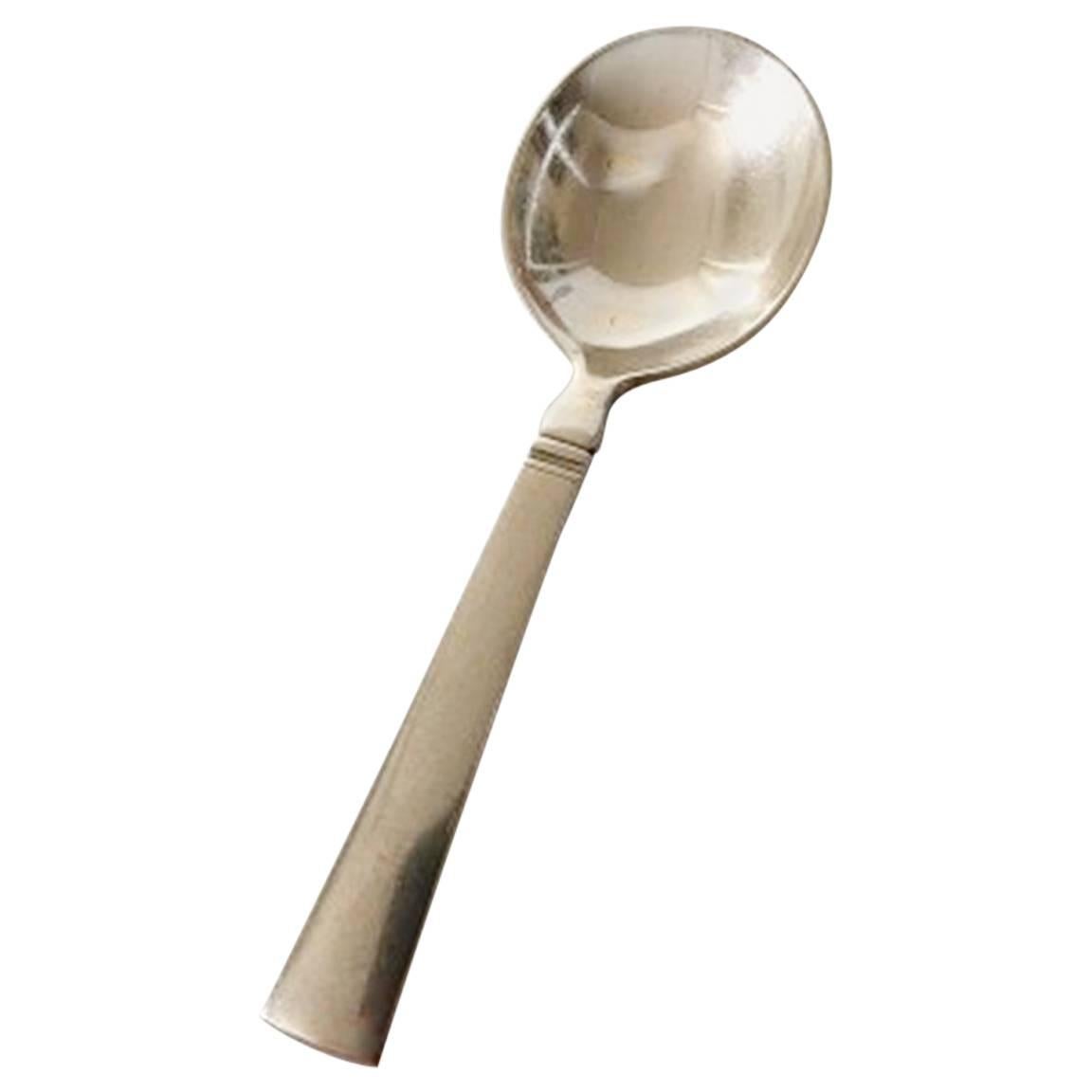 Georg Jensen Sterling Silver Acadia Small Serving Spoon For Sale