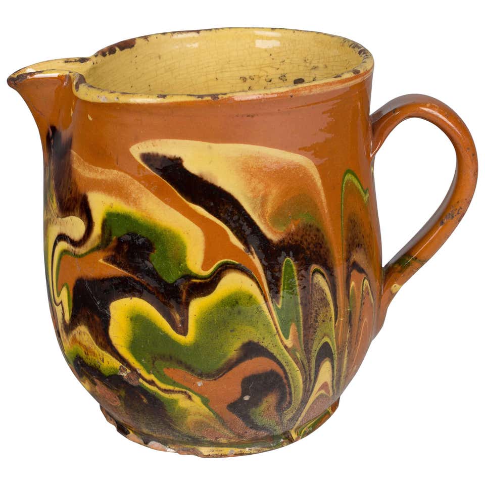 19th Century Staffordshire Pottery Sea Shell Decorated Pitcher at 1stdibs