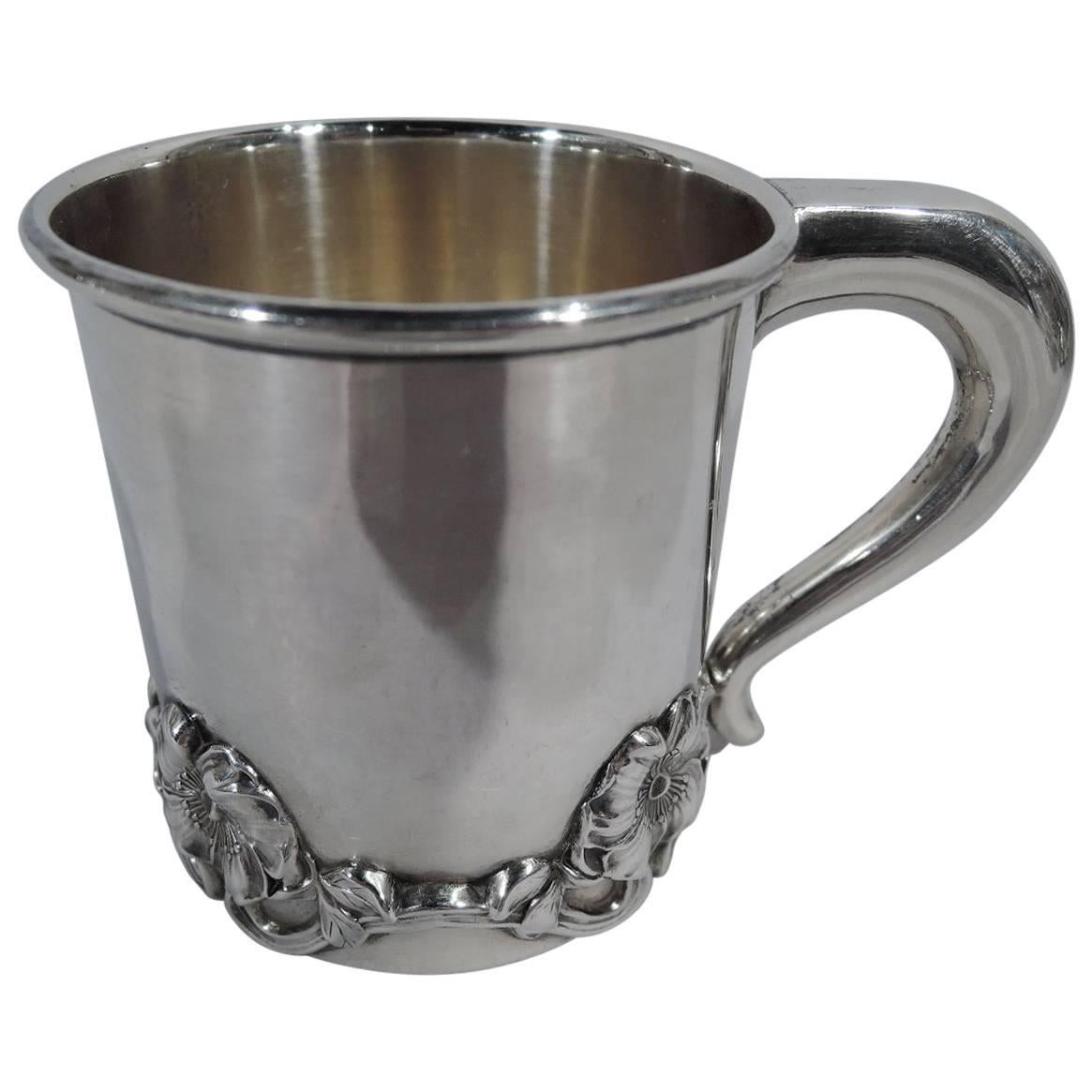 Antique American Art Nouveau Sterling Silver Baby Cup