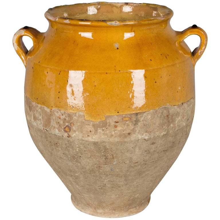 French Terracotta Confit Pot For Sale