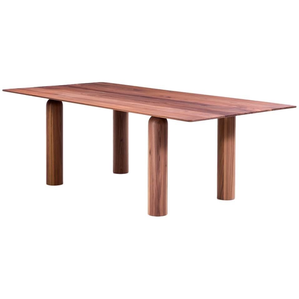 Colonne Dining Table in Solid Walnut Wood by POOL For Sale