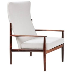 Grete Jalk High Back Rosewood Lounge Chair