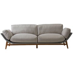 Vintage Arca Brazilian Contemporary Wood and Synthetic Fiber Outdoor Sofa by Lattoog