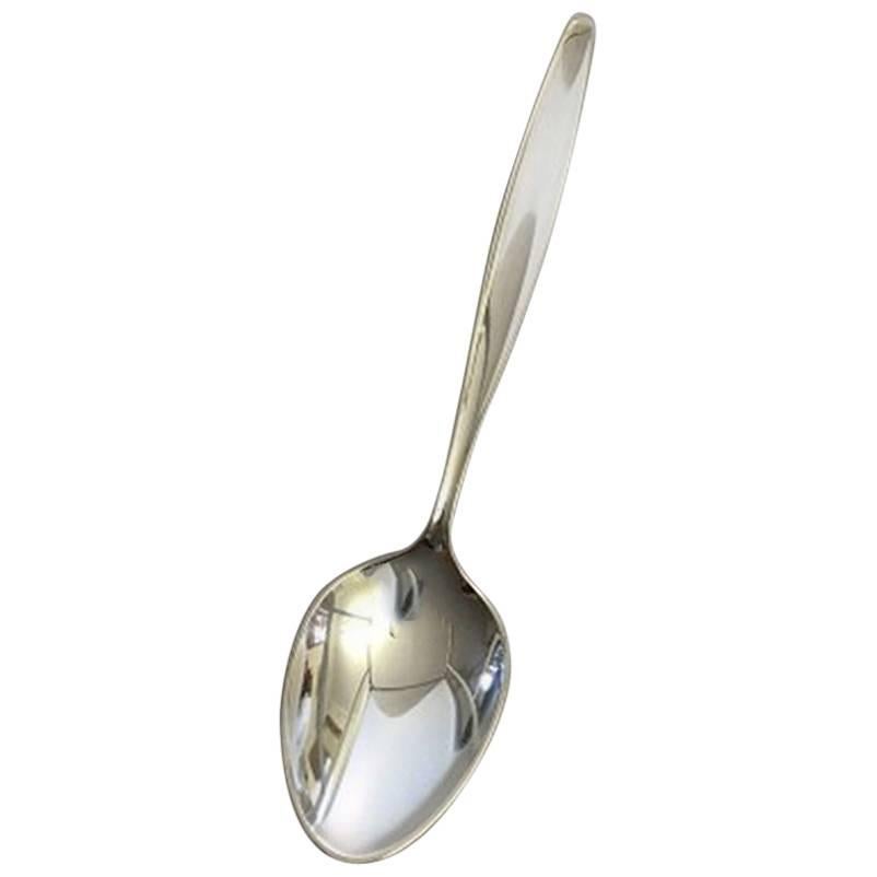 Georg Jensen Sterling Silver Cypress Dessert Spoon No 021 For Sale