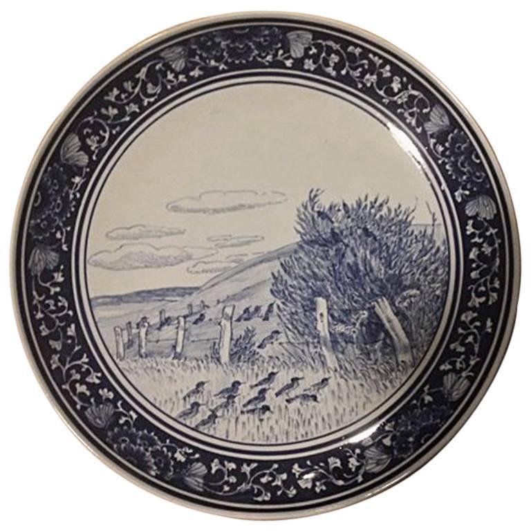 Royal Copenhagen Bonnesens Service Unique Wall Charger/Platter by Oluf Jensen For Sale