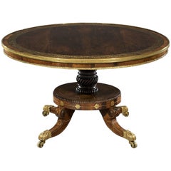 Magnificent Regency Period Rosewood Brass Inlaid and Ormolu Mounted Centre Table