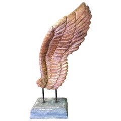 Vintage Large Ceramic Angel Wing Sculpture