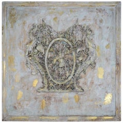 19th Century Spanish Painted and Parcel-Gilt Carved Panel