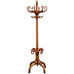 Vintage Mid-20th Century Bentwood Swivel "Perroquet" Coat Rack Thonet Style Dated 1932