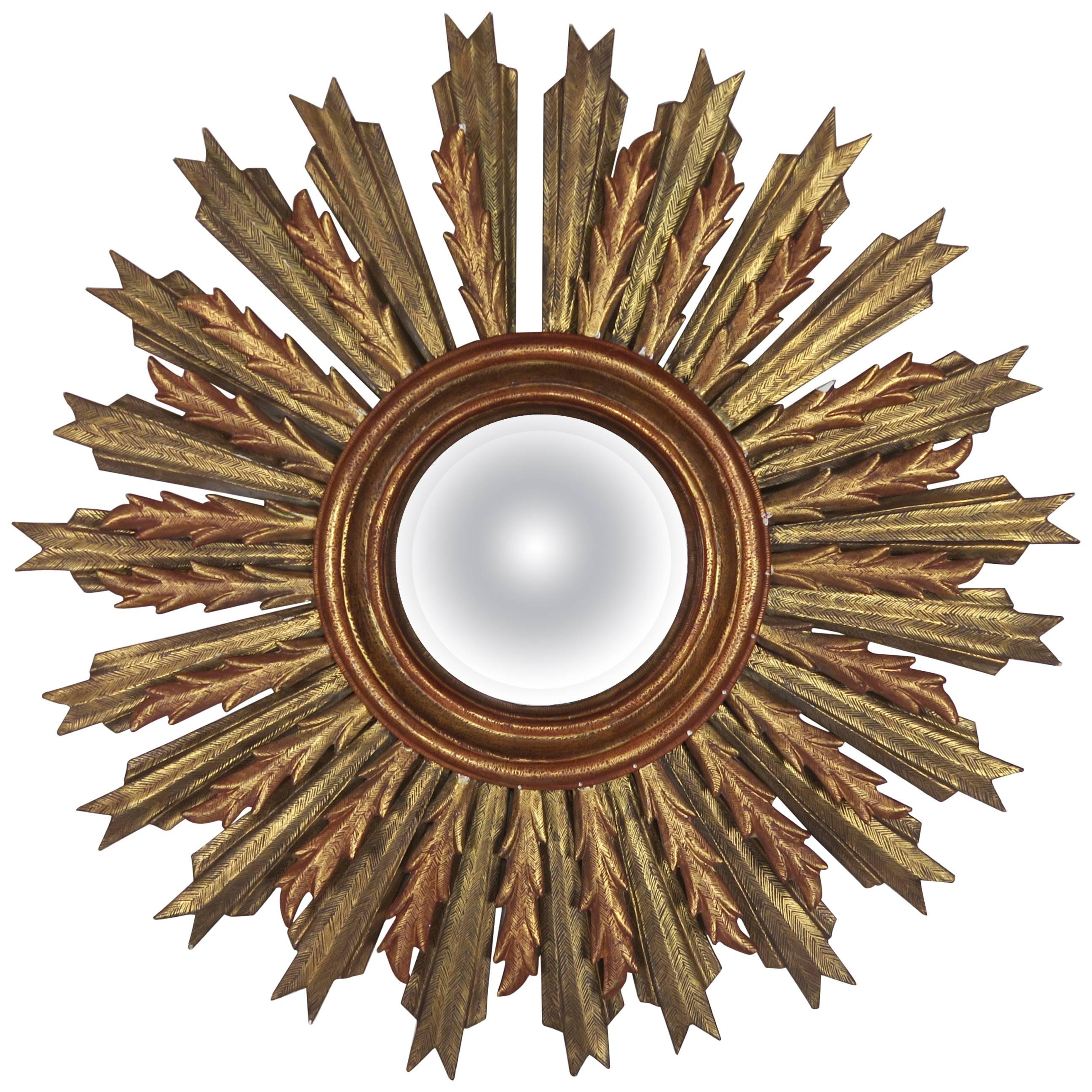 Spanish Carved Sunburst Mirror, circa 1930
