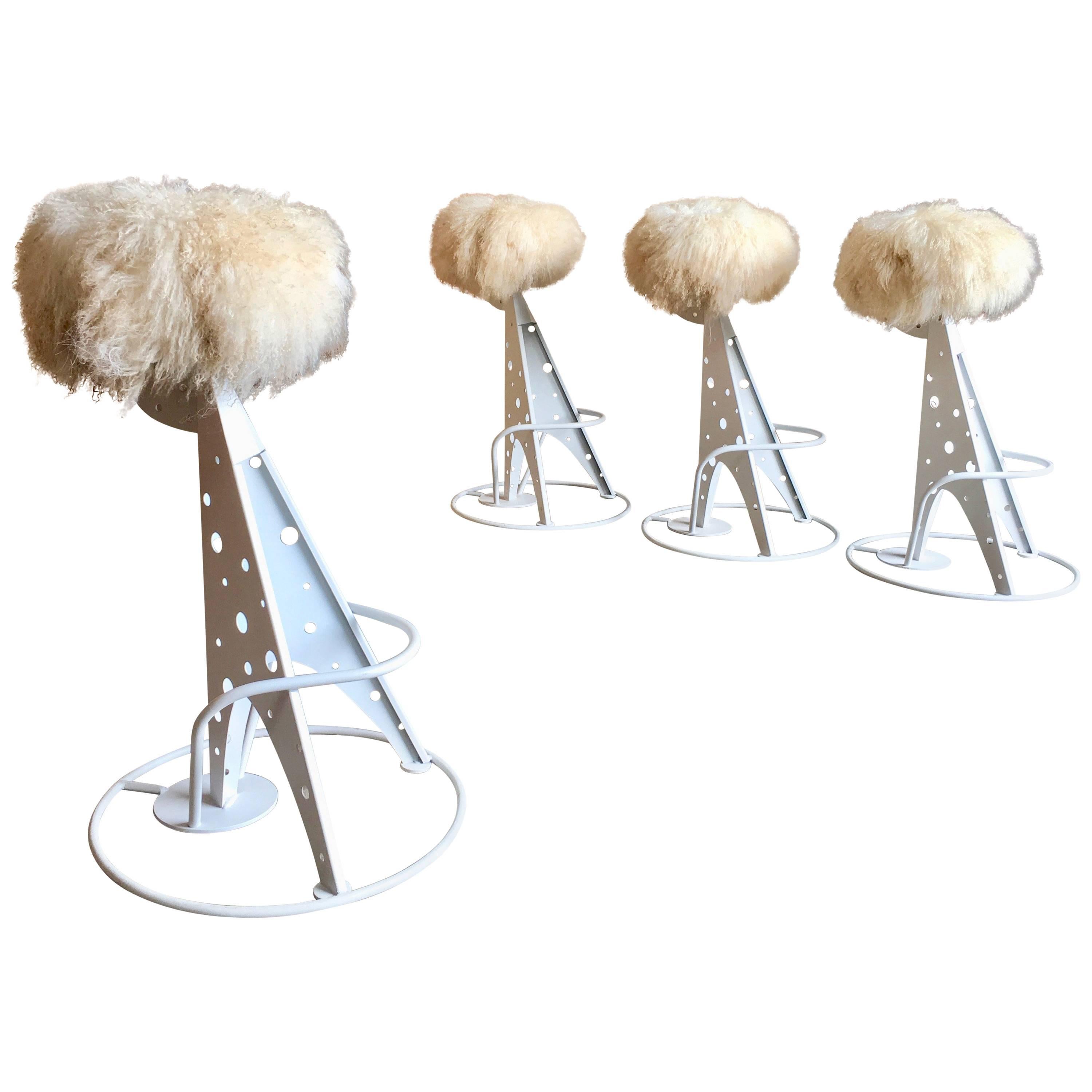 Set of Four Post Modern Bar Stools