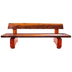 "Iabadu" Bench in Imbuia Reclaimed Wood, rustic brazilian design