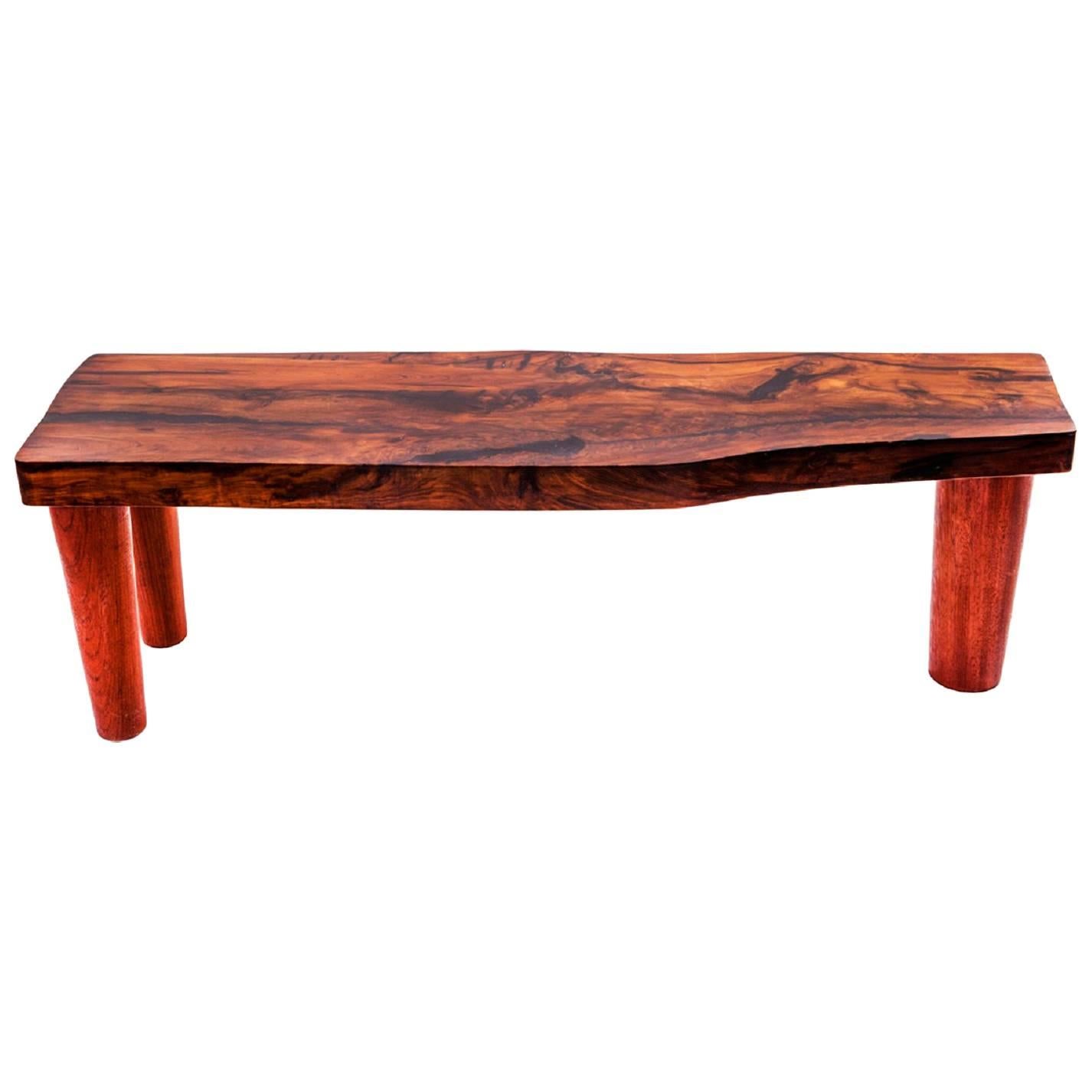 "Imbuia" Bench in Imbuia Wood, Woodworking and contemporary Brazilian Design For Sale