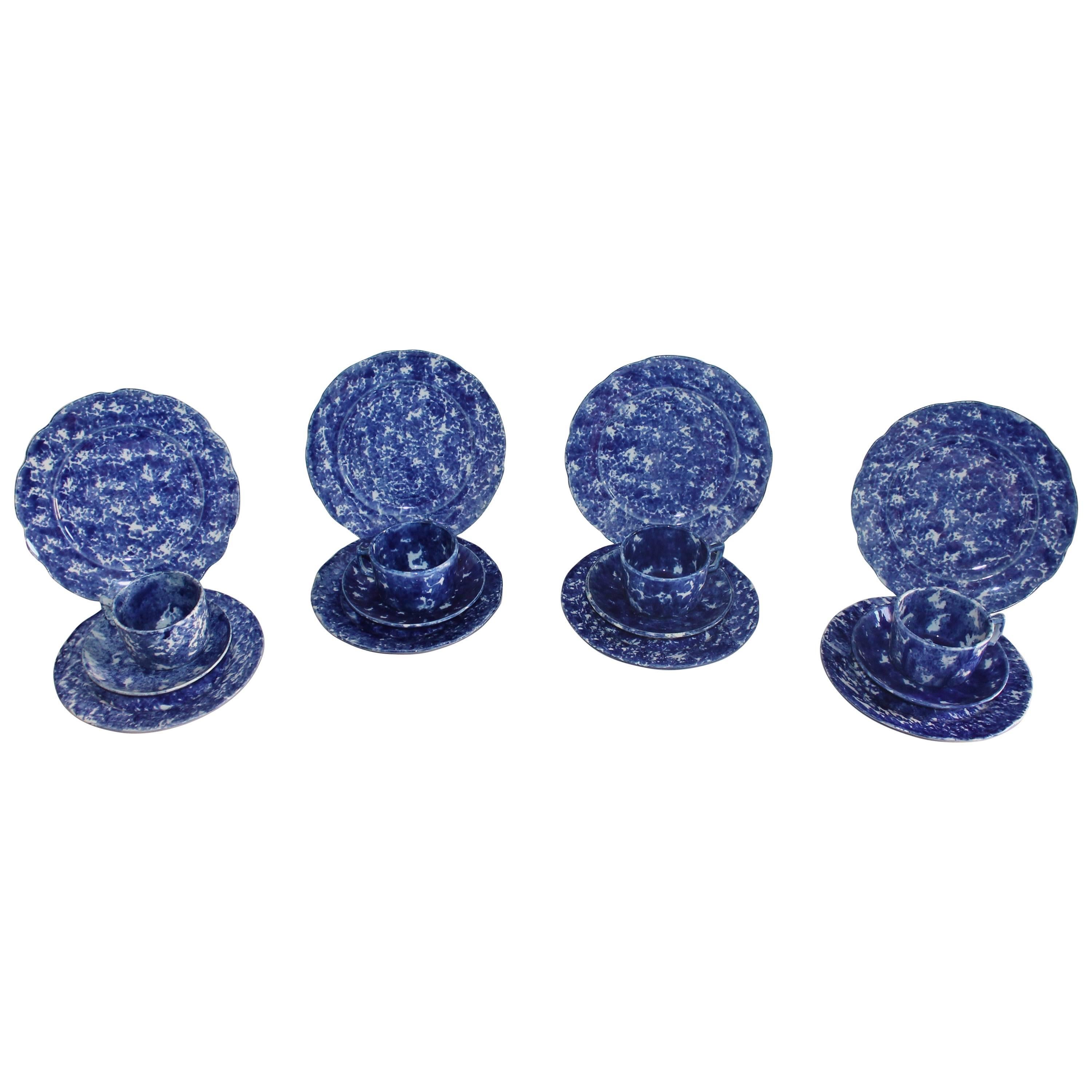 Juego de Tazas, Platos y Platillos de Gres Esponjoso / Juego de 16 Piezas