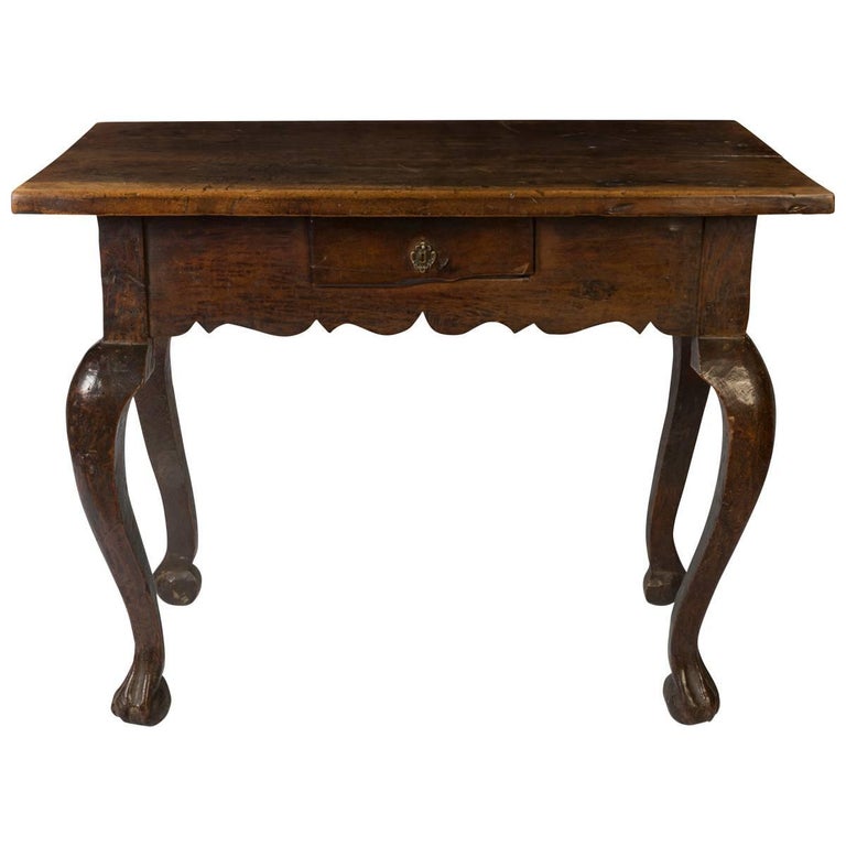 A Spanish 18th Century Walnut Side Table For Sale