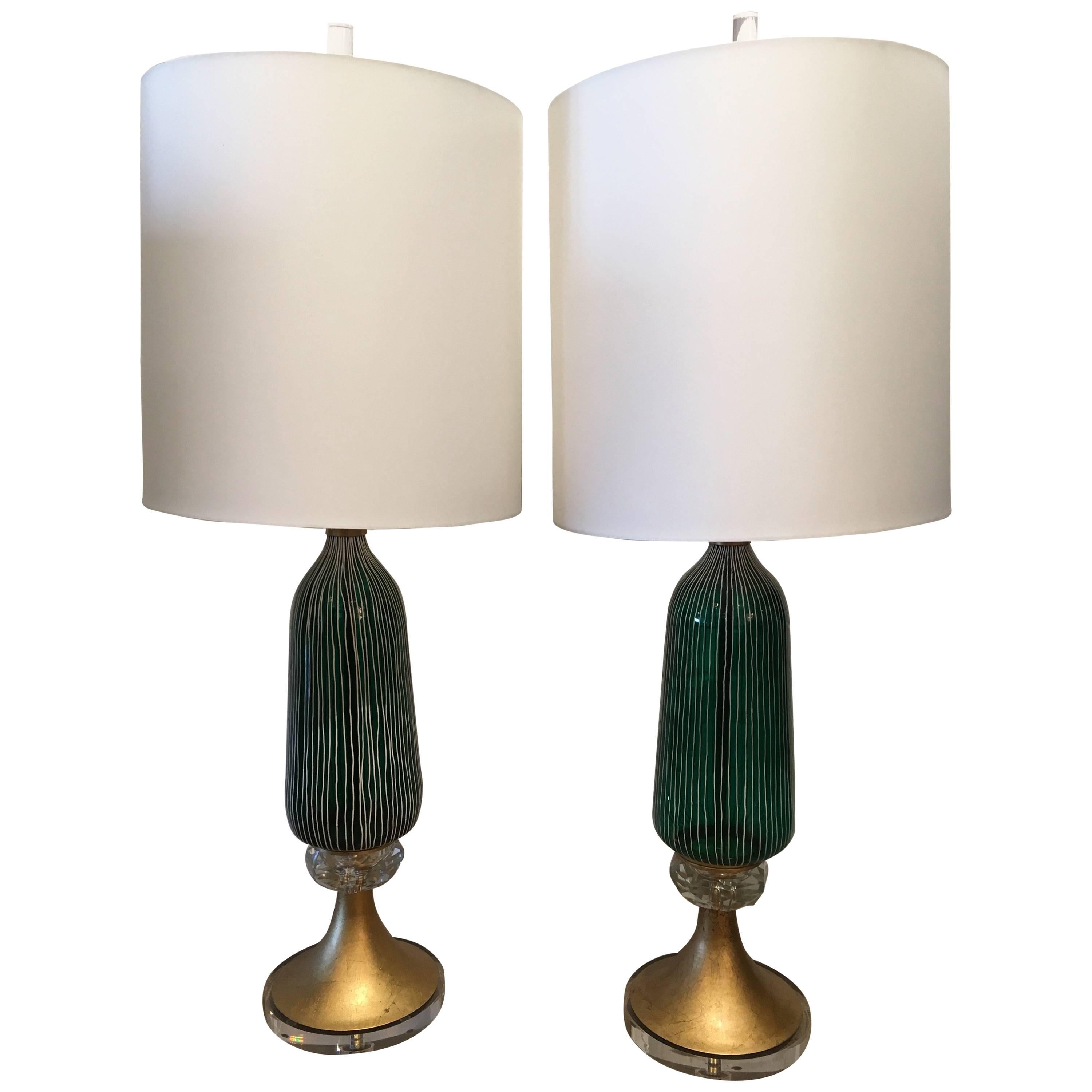 Vintage Murano Glass Table Lamps For Sale
