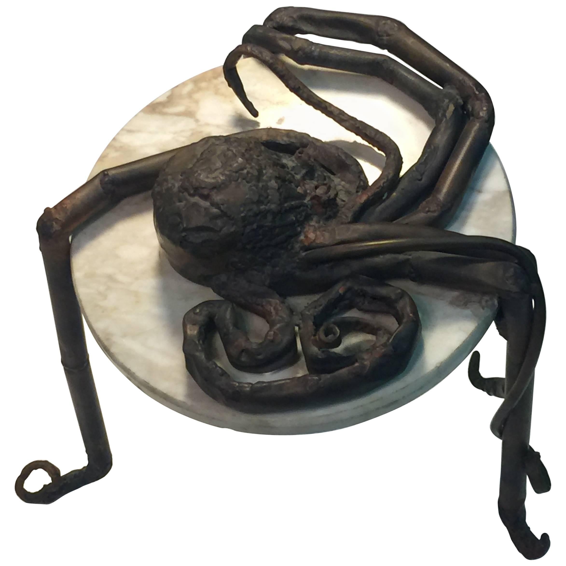 Unique Italian Brutalist Metal Octopus Table For Sale