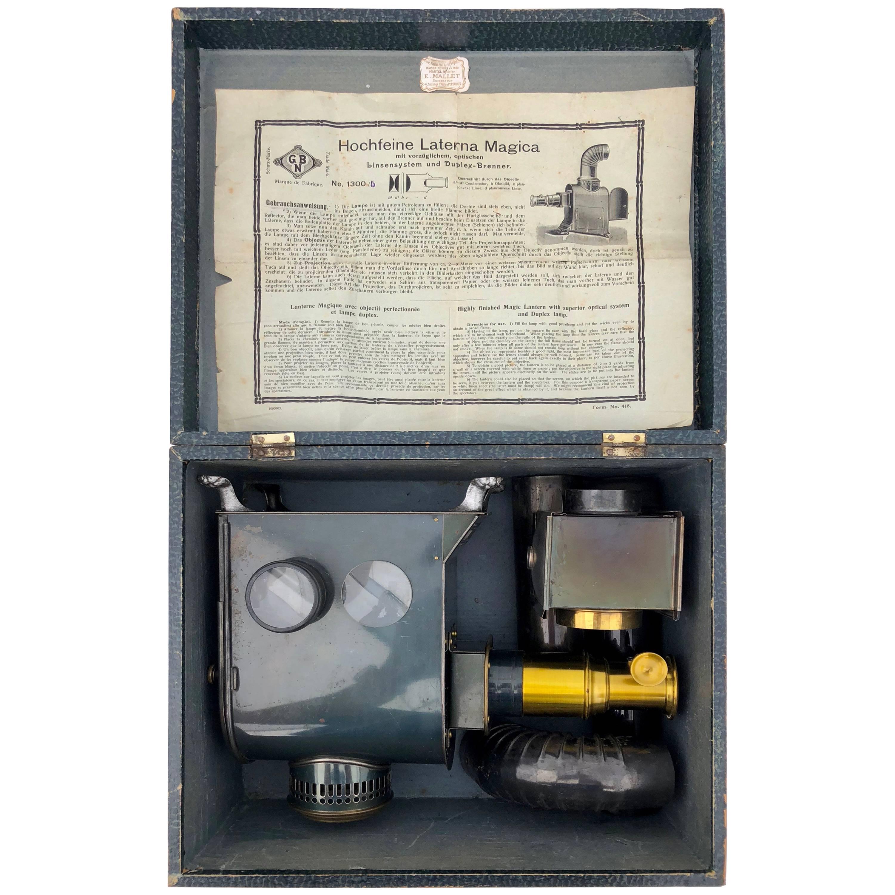 German "Magic Lantern" Complete, in it's Original Box, Never Used, Early 1900s For Sale