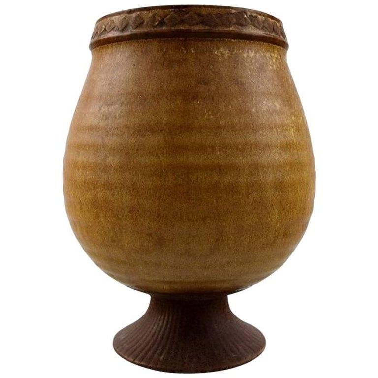 Rörstrand / Rorstrand, Gunnar Nylund Ceramic Vase, Rare Form For Sale