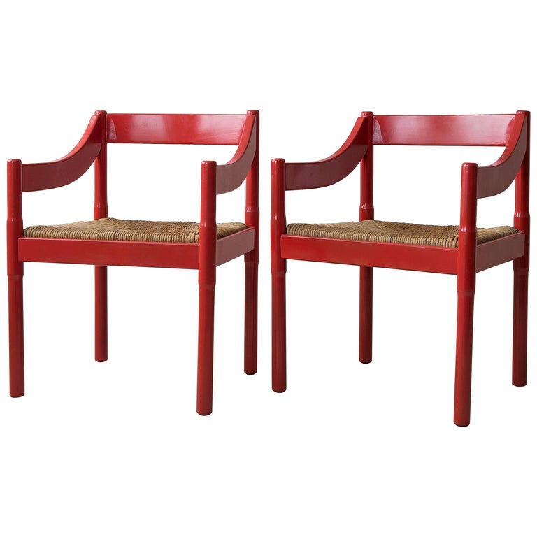 Pair of Vintage Vico Magistretti Chairs For Sale