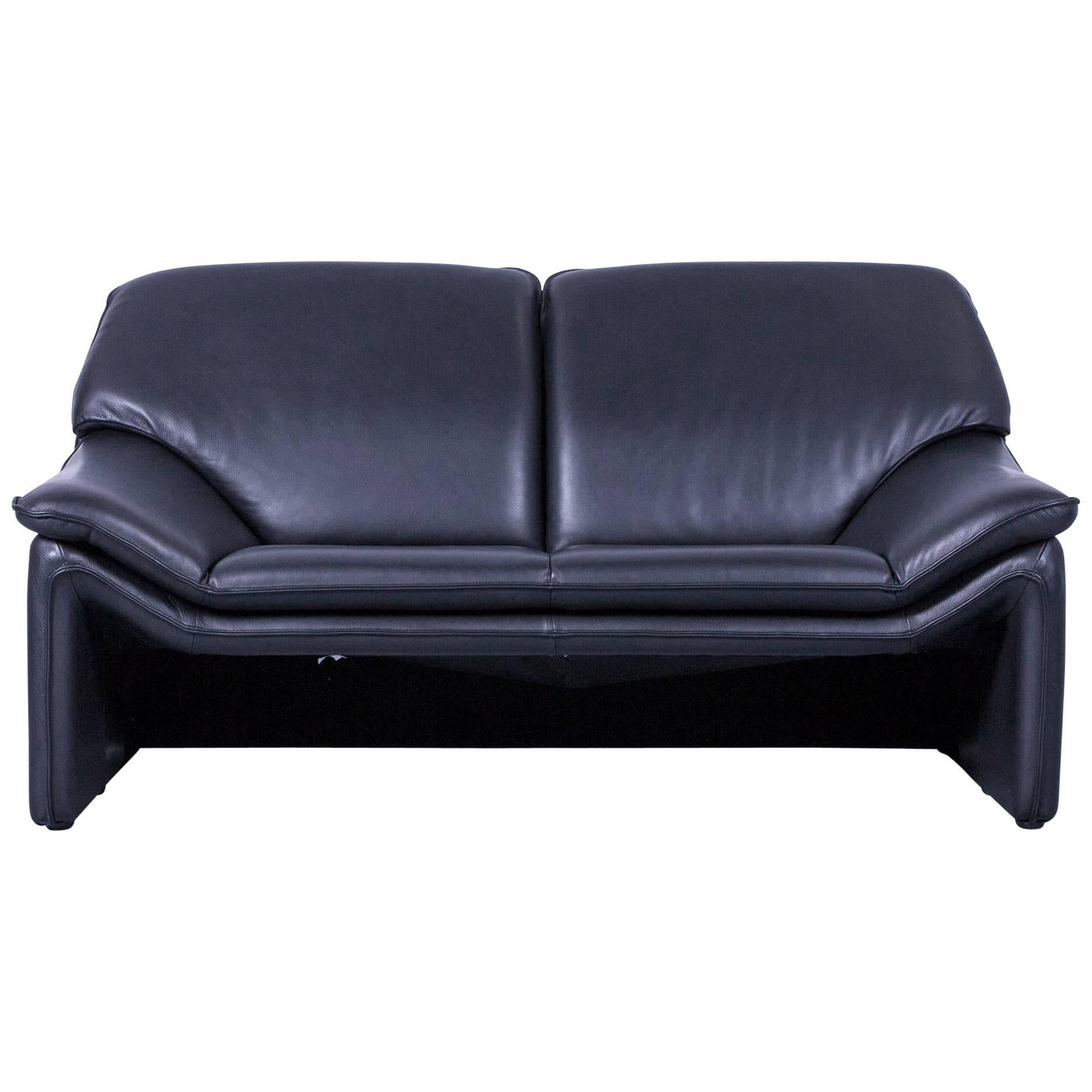 Laauser Atlanta Designer Sofa-Leder-Schwarze zweisitzige Couch