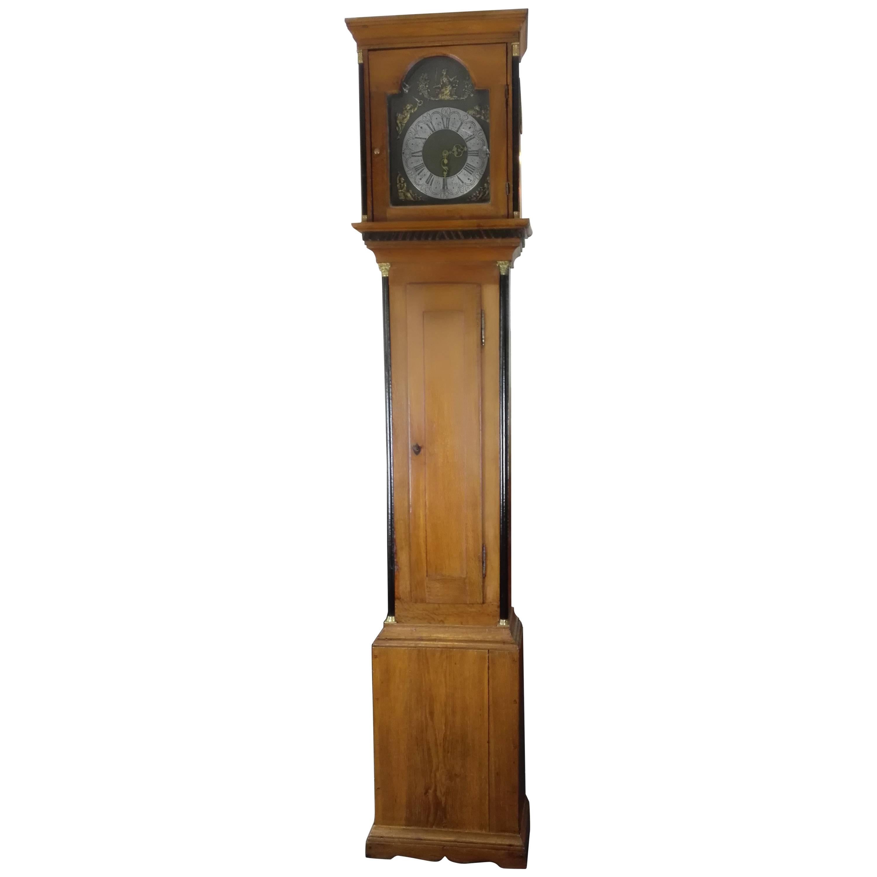18th Century German Empire Solid Oak Grandfather Clock Called "Standuhr