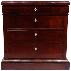 Antique Late Empire Chest of Drawers in Polished Mahogany, 1840s
