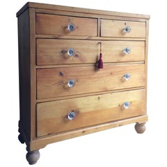 Antique Chest of Drawers Dresser Pine Victorian, 19th Century, circa 1850
