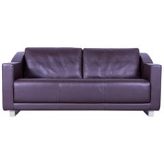 Rolf Benz 350 Designer Sofa Broen Two-Seat Leather Couch