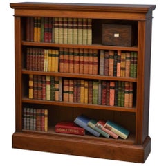 Victorian Solid Walnut Open Bookcase