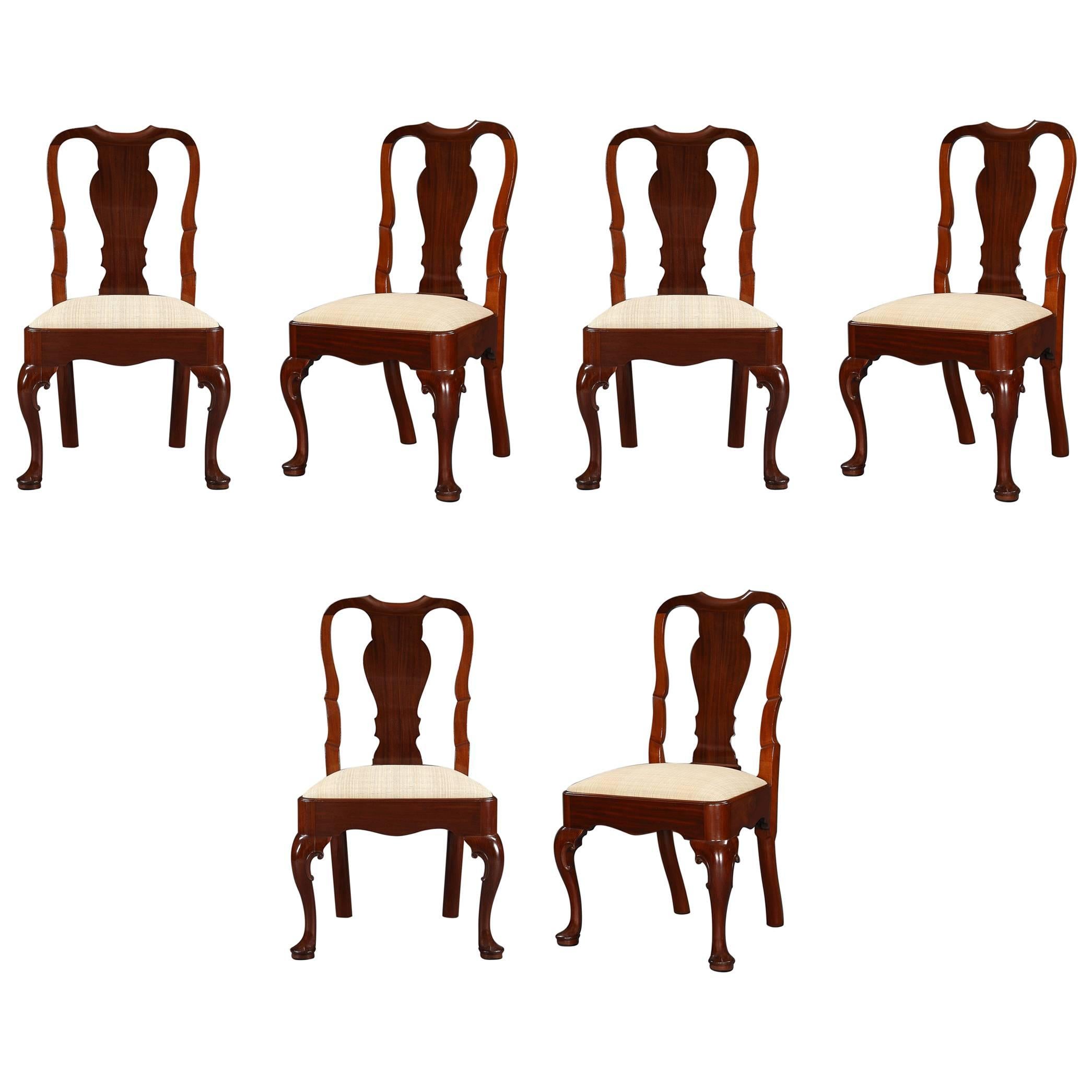Set of Six 18th Century High Back Dining Chairs For Sale