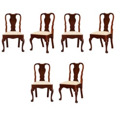 Antique Set of Six 18th Century High Back Dining Chairs