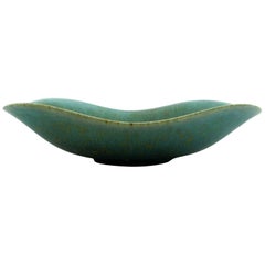 Rörstrand / Rorstrand Gunnar Nylund Bowl, Beautiful Green Speckled Glaze