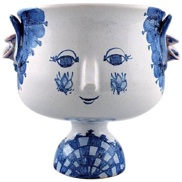 Bjørn Wiinblad Unique Ceramic Vase, the Blue House, Own Studio