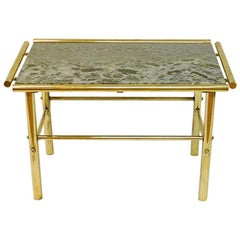 Marble And Brass Rectangular Vintage Table, 1960s