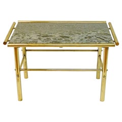 Marble and Brass Rectangular Vintage Table, 1960s