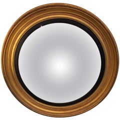 Antique 19th Century Giltwood Round Neoclassical Convex Mirror