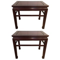 Elegant Traditional Pair of Mahogany End Tables
