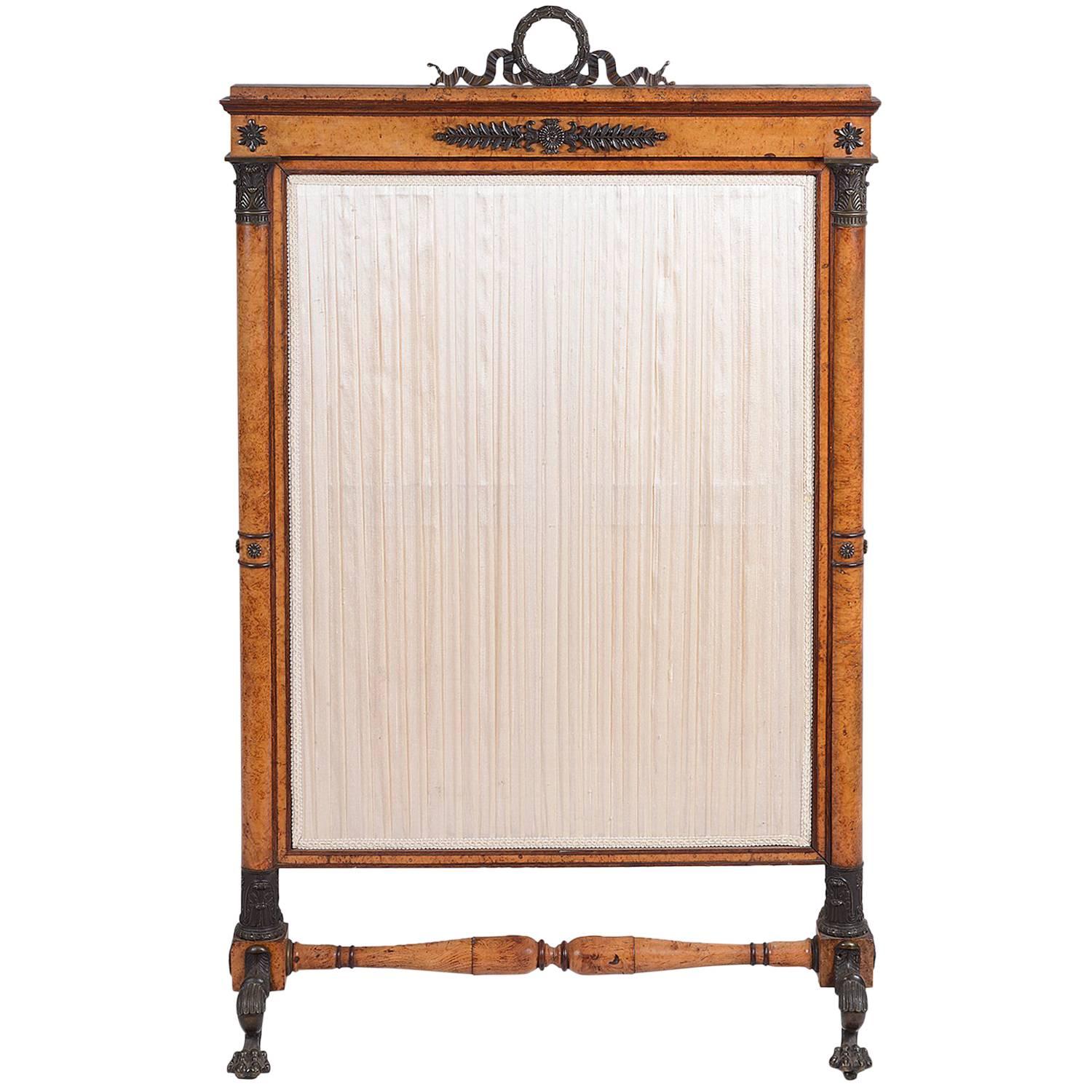 19th Century French Empire Fire Screen For Sale